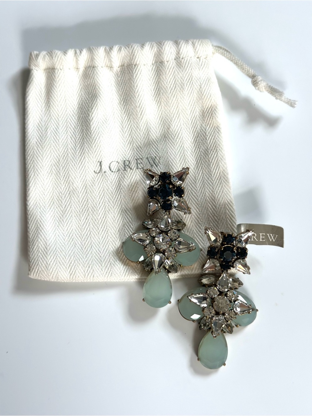 J.Crew Blue Grotto Crystal Earrings - NWT - Picture 5 of 6